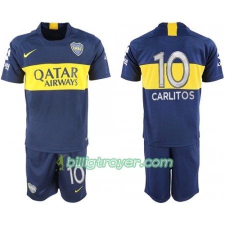 Billige Fotballdrakter Boca Juniors Carlitos 10 Barn Hjemmedraktsett 2018/19 Kortermet